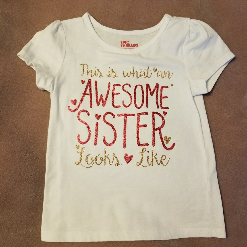 Awesome little sister shirt Size 5